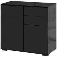 AUFBEWAHRUNGSSCHRANK 79x36x74 cm Schwarz - Schwarz, Holzwerkstoff (36/74/79cm) - furnicato