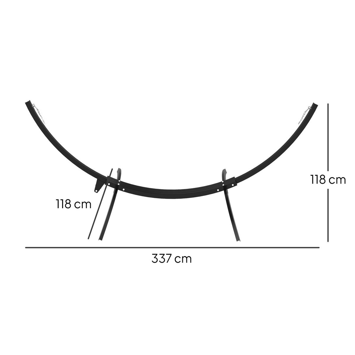 HÄNGEMATTENGESTELL DE-15299 Schwarz - Schwarz, Metall (337/118/118cm) - ComfortXL