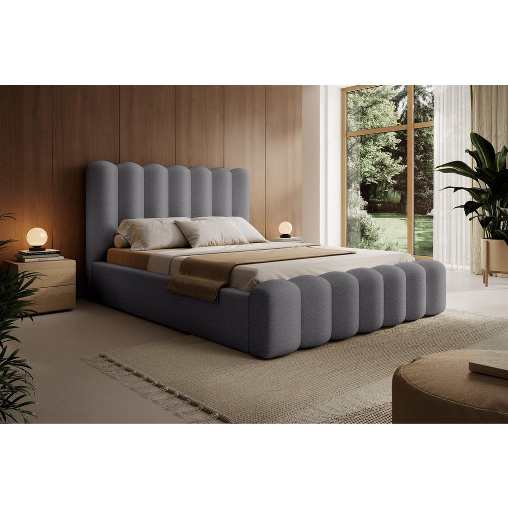 Thumbnail - Fun Möbel Polsterbett, Grau, Textil, 140x200 cm, Schlafzimmer, Betten, Polsterbetten