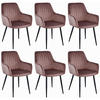 STUHL OSILO 6-er Set, Rosa, Schwarz, Schwarze metallische Beine - Rosa, Textil/Metall (55/84/46cm) - Komodee