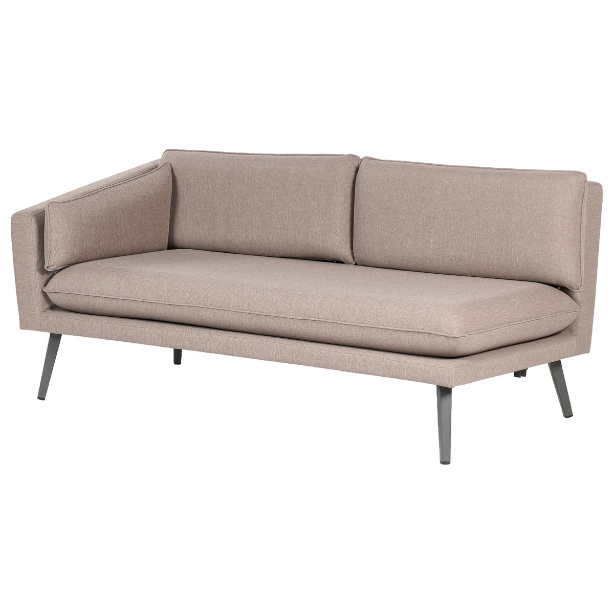 GARTENSOFA 3-Sitzer rechte seite beige modular Loretello - Beige/Grau, Textil (243/70/76cm) - Beliani