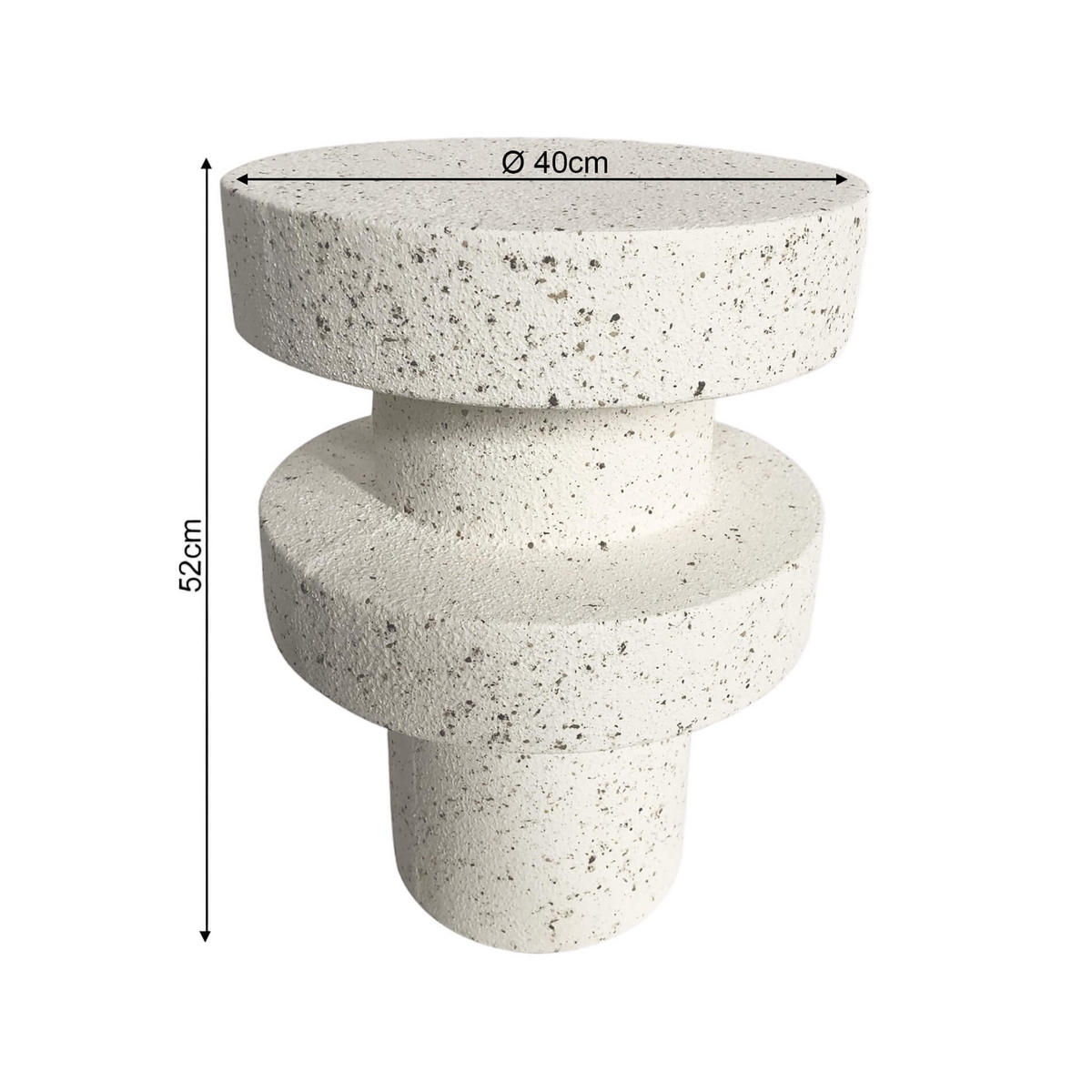 BEISTELLTISCH Schwarz Weiß 33/33/45 cm - Weiß, Stein (33/33/45cm) - Mobili Rebecca