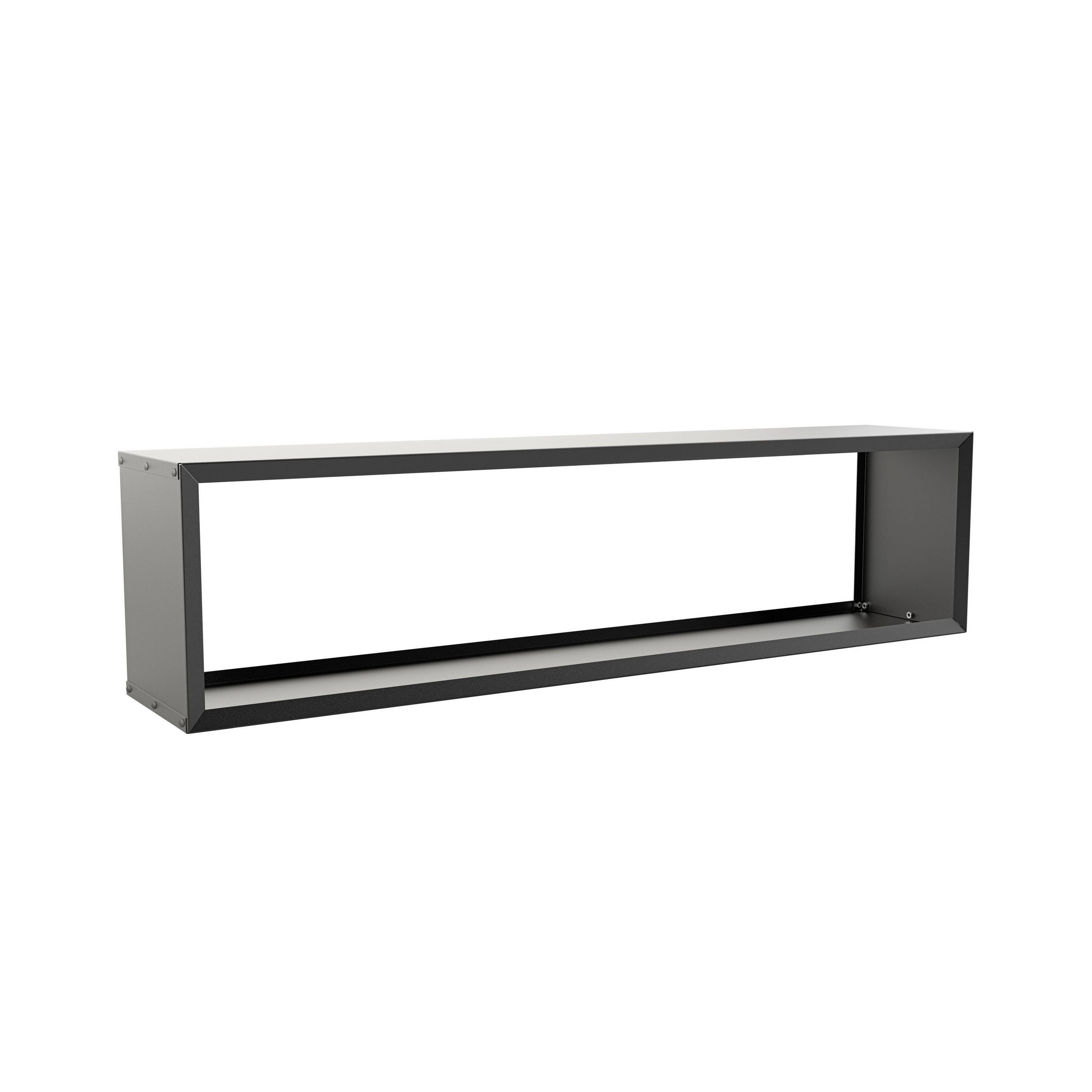 BRENNHOLZREGAL Wooker wide Kaminholzregal Holzlagersystem Schwarz 199 x 49 cm - Schwarz, Metall (199/49/49cm) - Alberts