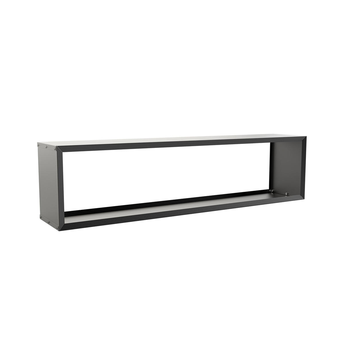 BRENNHOLZREGAL Wooker wide Kaminholzregal Holzlagersystem Schwarz 199 x 49 cm - Schwarz, Metall (199/49/49cm) - Alberts