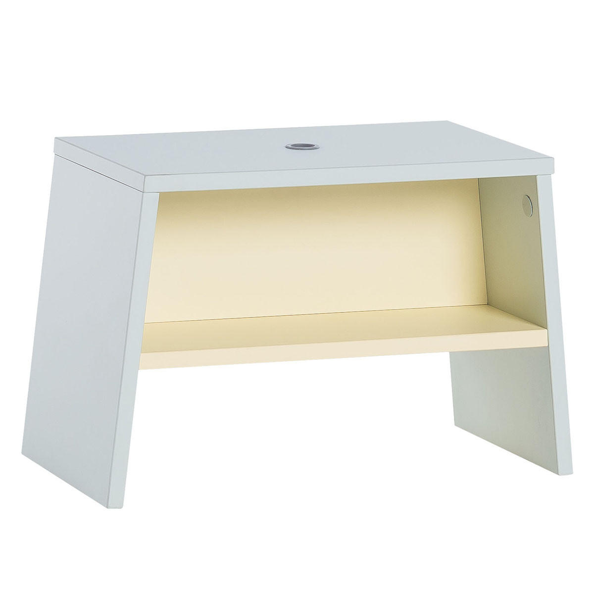 KINDERHOCKER mit Ablage - L46 cm - Tuli - Grün, Holzwerkstoff (25/30.5/46cm) - Calicosy