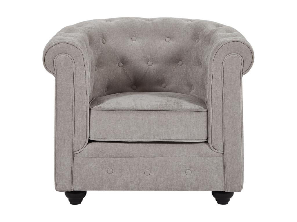 SESSEL - Stoff - Grau - CHESTERFIELD - Grau, Textil (78/72/82cm) - Vente-Unique