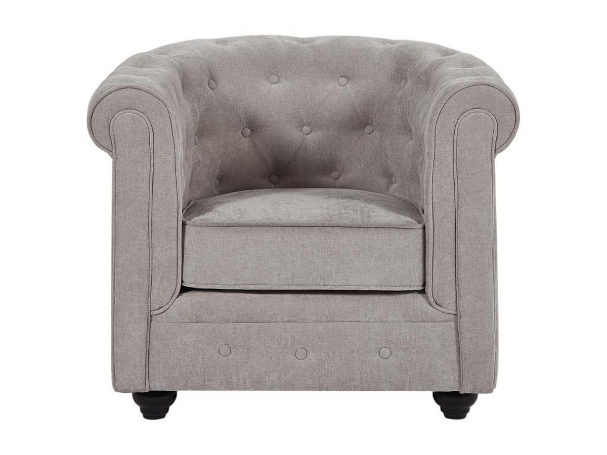 SESSEL - Stoff - Grau - CHESTERFIELD - Grau, Textil (78/72/82cm) - Vente-Unique