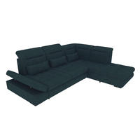 ECKSOFA Toscana Velours inkl. Schlaffunktion - Dunkelblau, Textil (279/227cm) - 99rooms