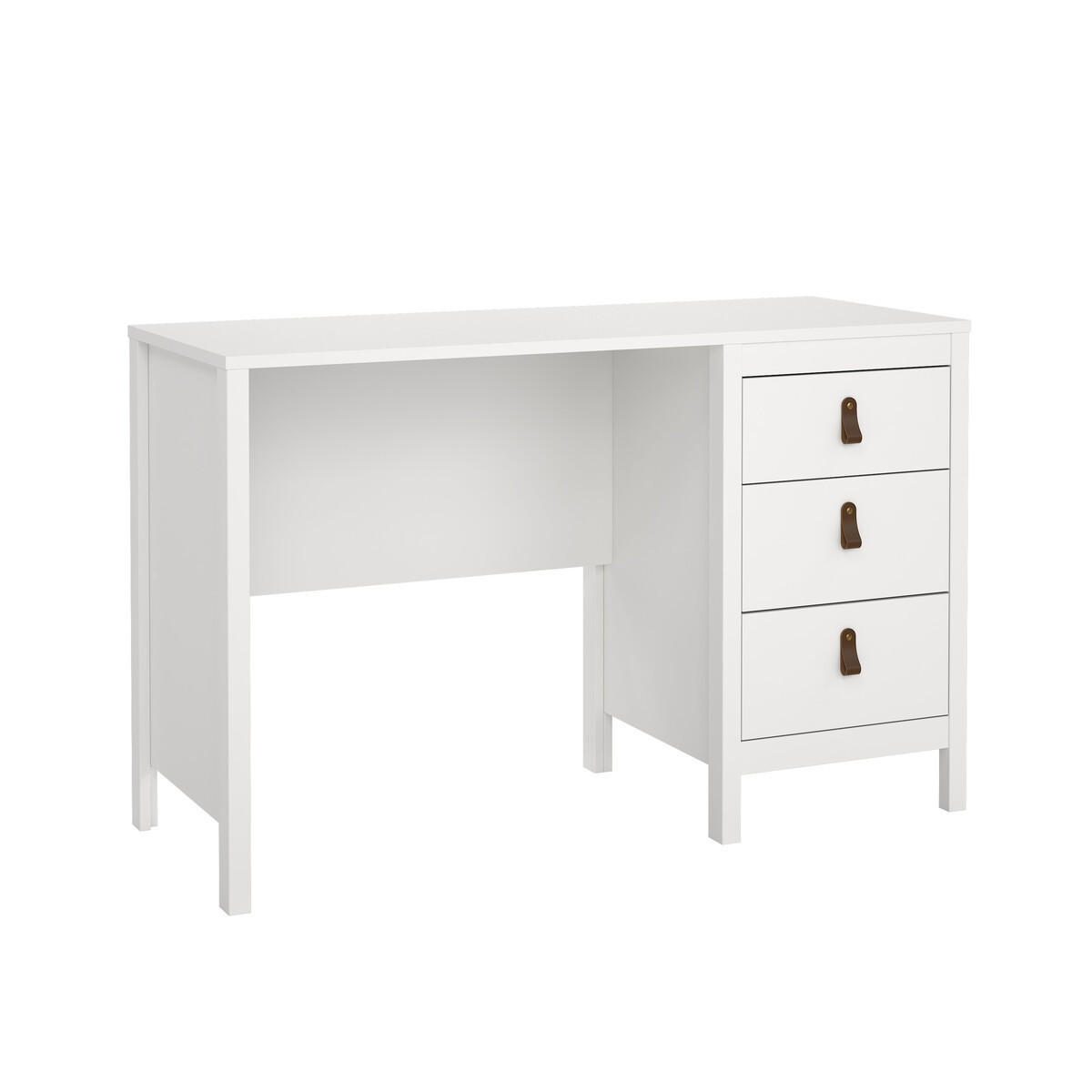 SCHREIBTISCH mit 3 Schubladen barcelone 120,4/48/76,5 cm - Weiß, Holzwerkstoff (120.4/48/76.5cm) - Calicosy