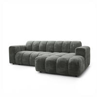 ECKSOFA TISI Grau Chenille - Grau, Holz (274/165cm) - MASSENO