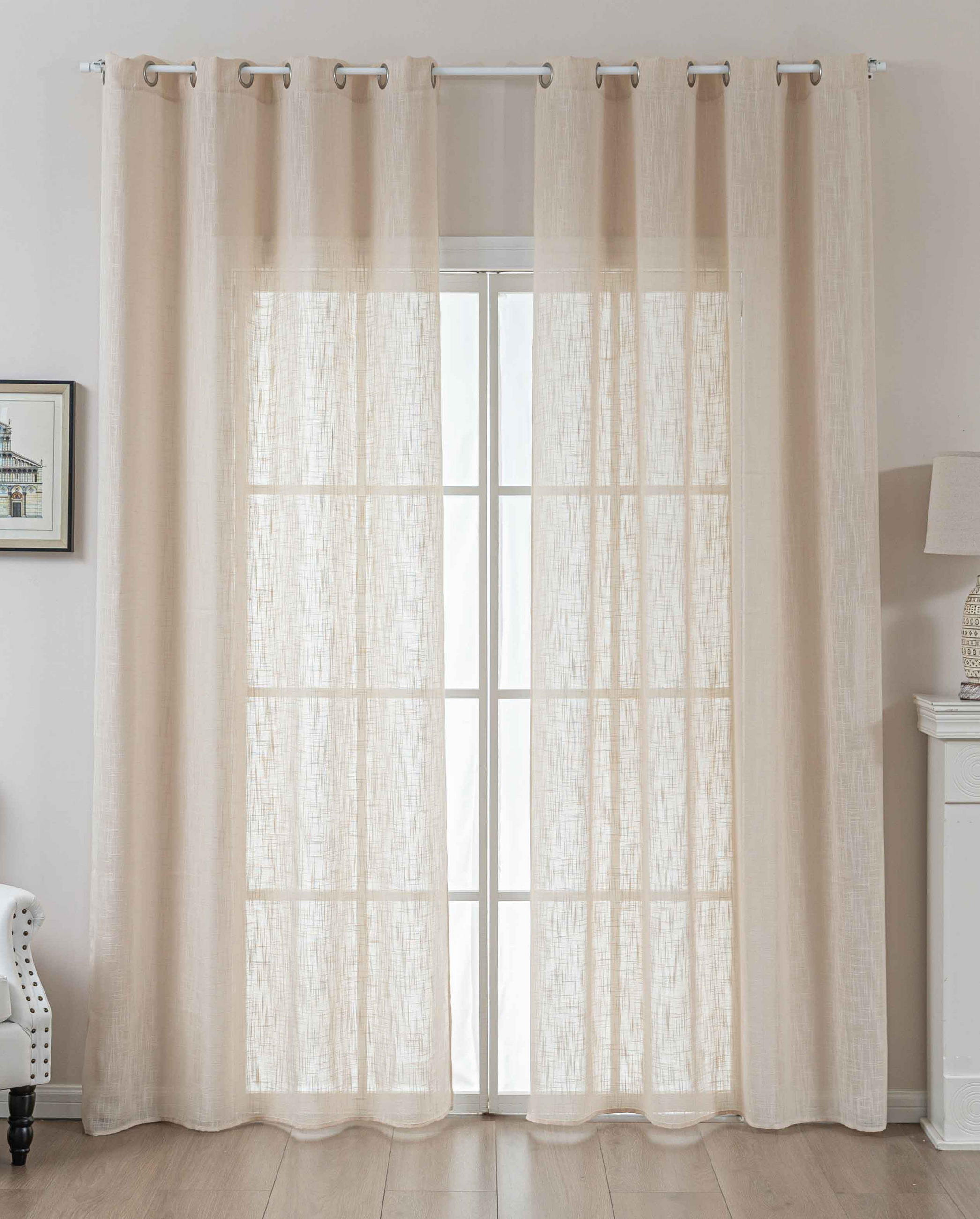 VORHANG 2ER SET SEOUL HxB 245x140 cm Beige - Beige, Textil (60/245cm) - Gardinenbox