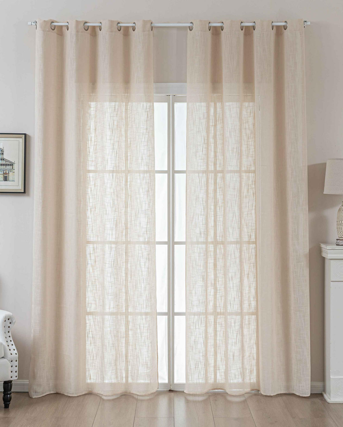 VORHANG 2ER SET SEOUL HxB 245x140 cm Beige - Beige, Textil (60/245cm) - Gardinenbox