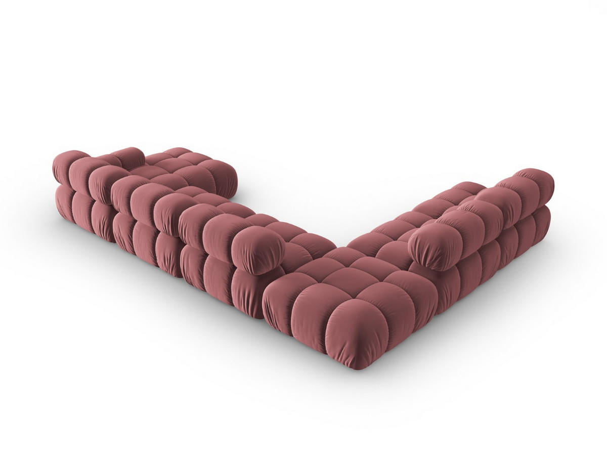 MODULARES-PANORAMASOFA links Bellis aus Samt rosa 7 Sitzplätze - Pink, Textil (282/63/379cm) - Micadoni