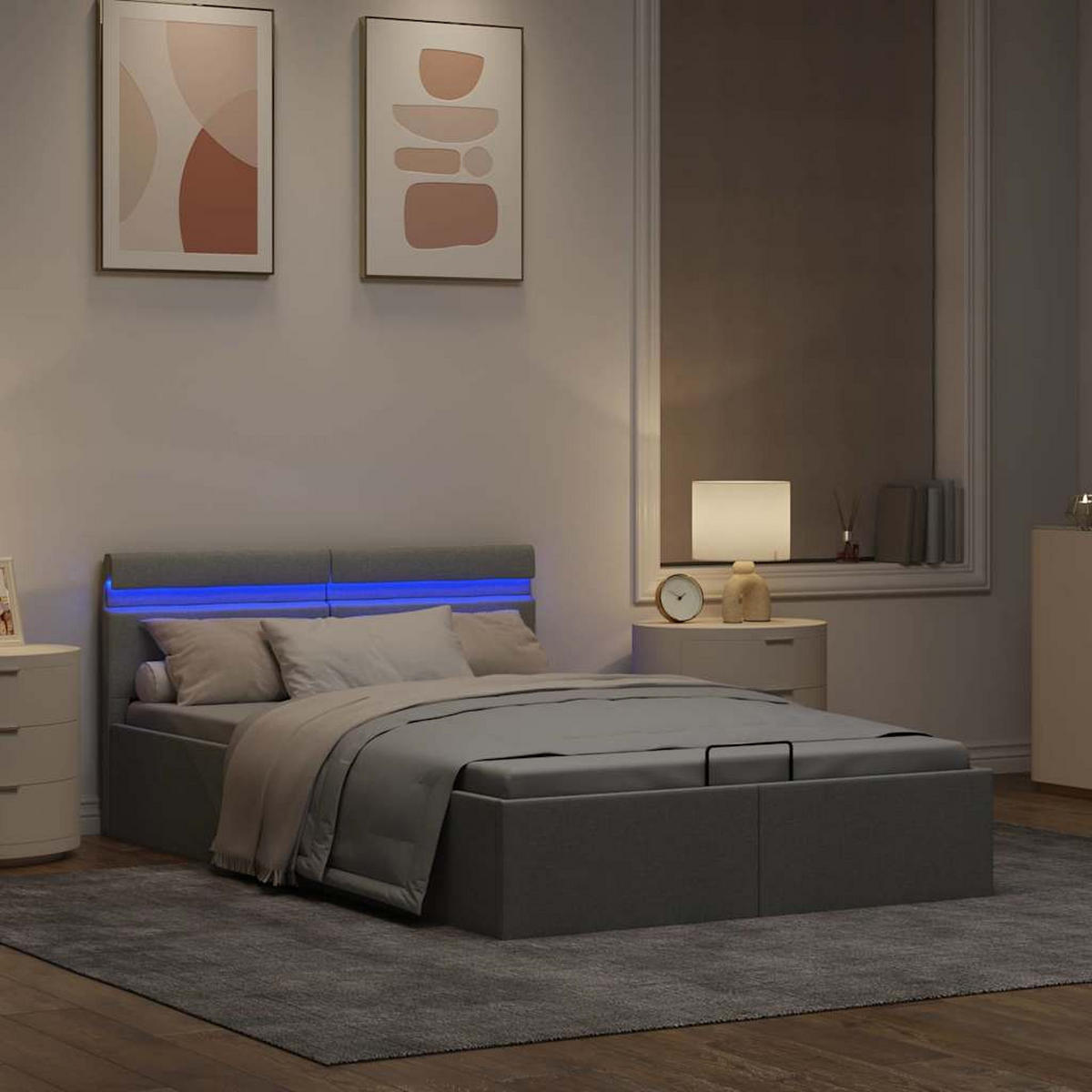 METALLBETT Irwin 148/211 cm - Grau, Metall (140/200cm) - Nettlife