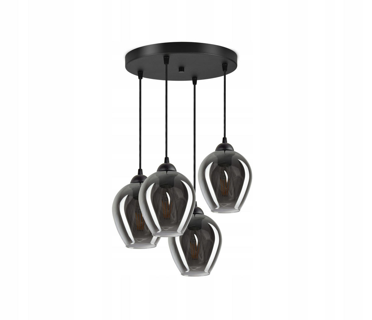 PENDELLEUCHTE Hegel - Transparent/Anthrazit, Glas/Metall (35/35/80cm) - kiki design