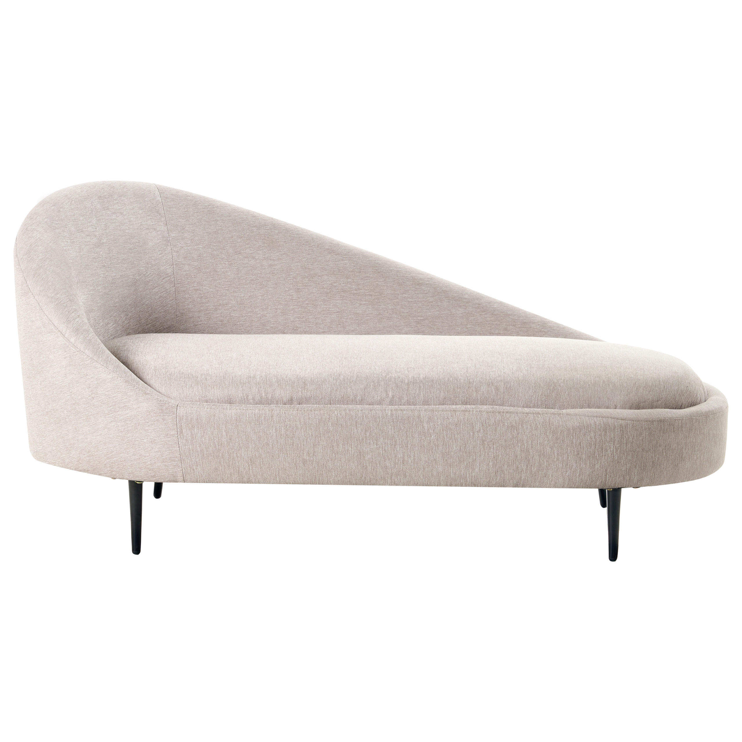 CHAISELONGUE-LINKSSEITIGE Beige Valreas - Taupe/Schwarz, Textil (151/74/80cm) - Beliani