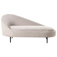 CHAISELONGUE-LINKSSEITIGE Beige Valreas - Taupe/Schwarz, Textil (151/74/80cm) - Beliani