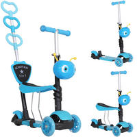 KINDERSCOOTER DE-16921 5-in-1 mit Sitz & Rückenlehne Blau - Blau, Metall (62/25/73cm) - ComfortXL