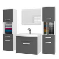 BADMÖBEL Badezimmer SET PRI M6, Grau Matt, 120 cm - Grau, Holz (38.7/113.5/120cm) - B BELINI GROUP