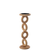KERZENSTÄNDER RING - Naturfarben, Holz (14/45/14cm) - J-Line