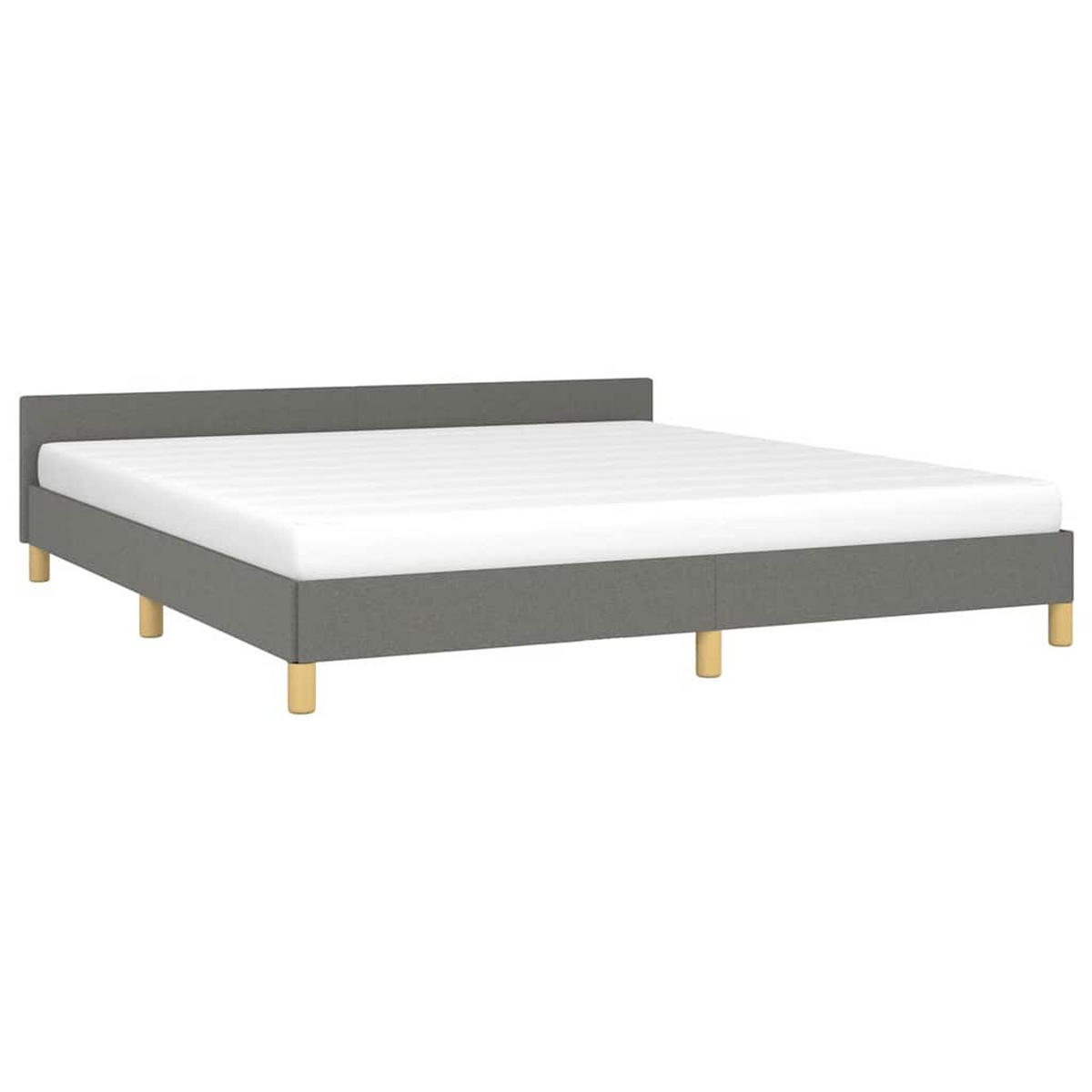 BETTGESTELL Ohne Matratze Dunkelgrau 180/200 Cm Stoff - Grau, Holz (180/200cm) - vidaXL
