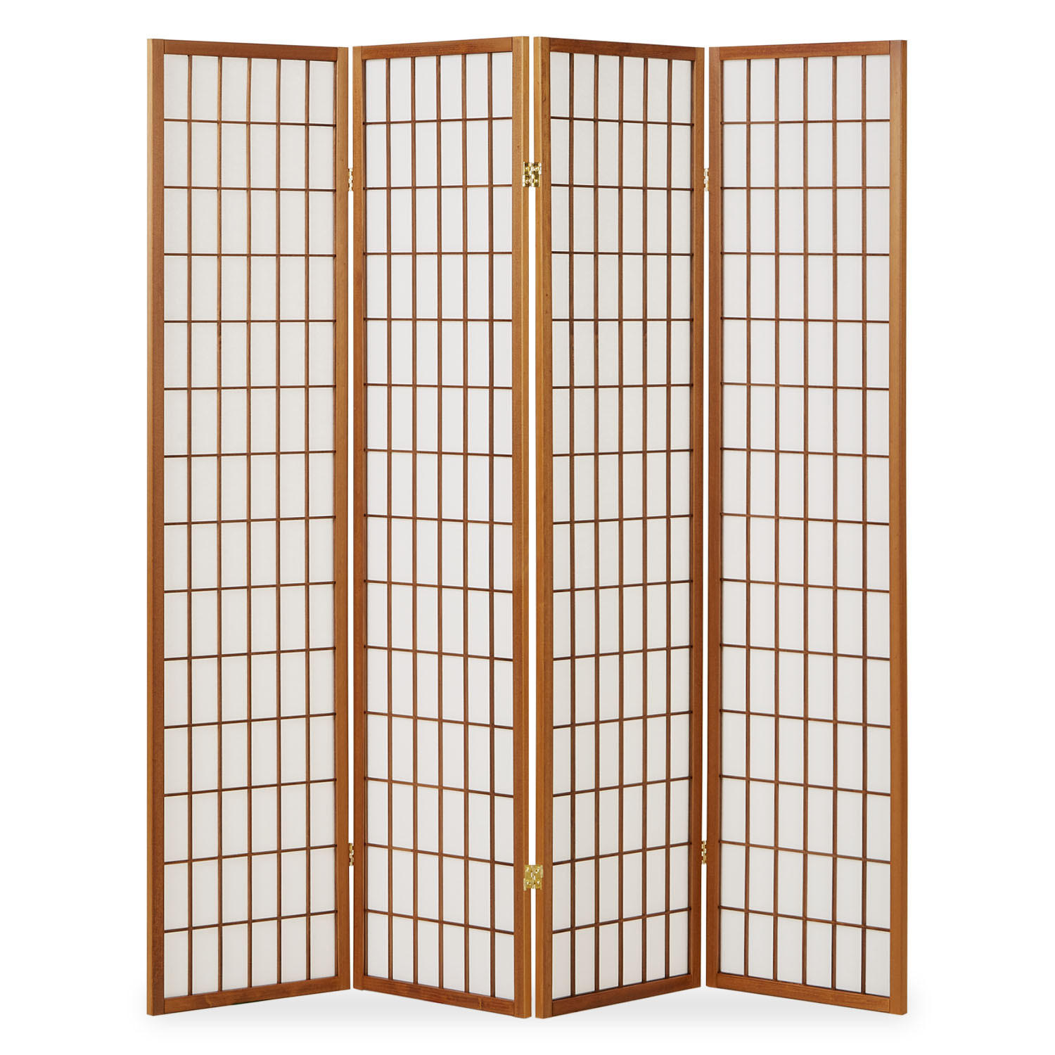 PARAVENT 4-tlg. 176/175 cm Braun Shoji - Braun, Holz (176/175/2cm) - Homestyle4u