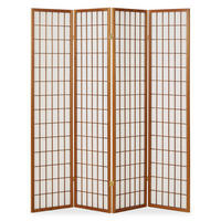 PARAVENT 4-tlg. 176/175 cm Braun Shoji - Braun, Holz (176/175/2cm) - Homestyle4u