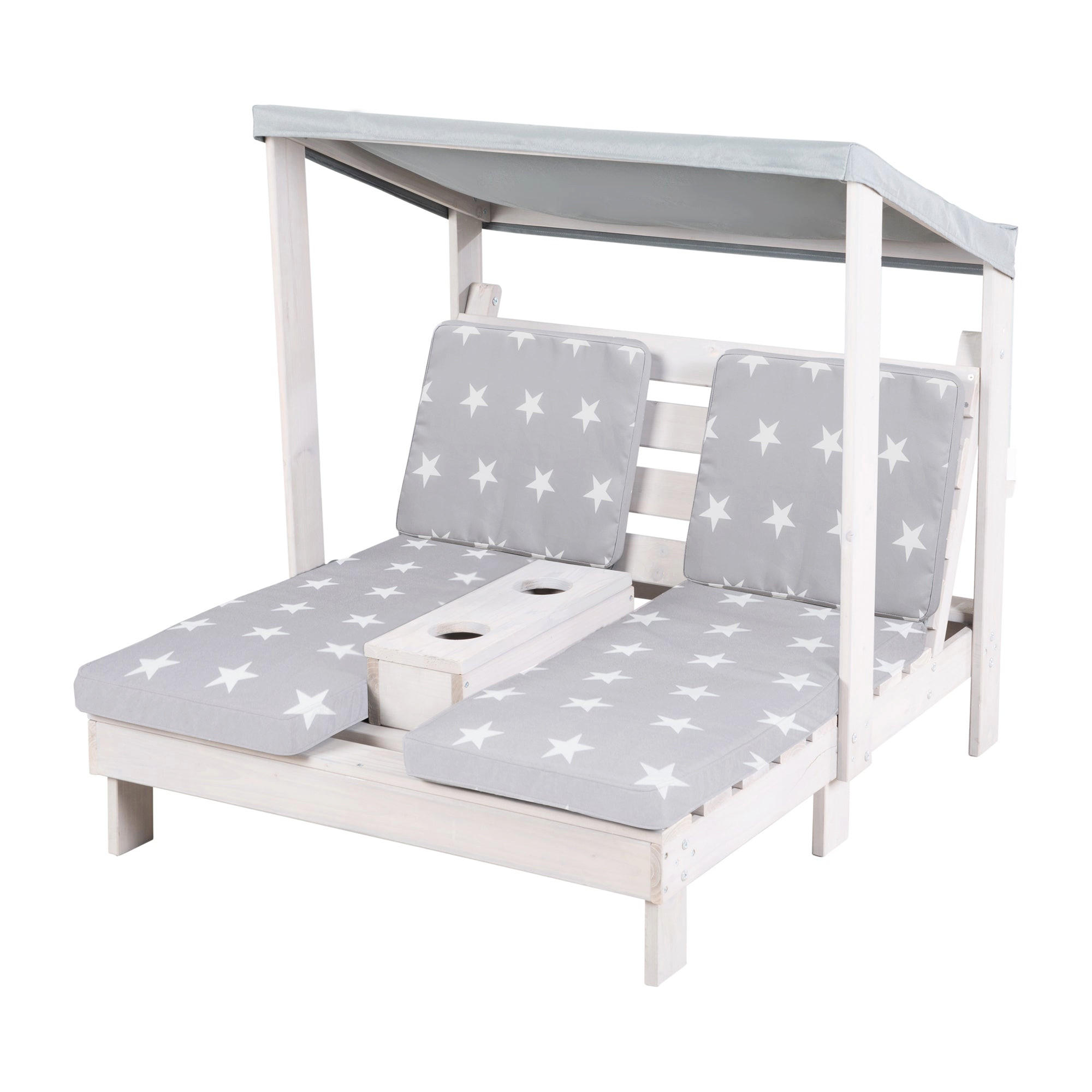 OUTDOORSITZGELEGENHEIT Little Stars - Hellgrau, Holz (85/88/91cm) - Roba