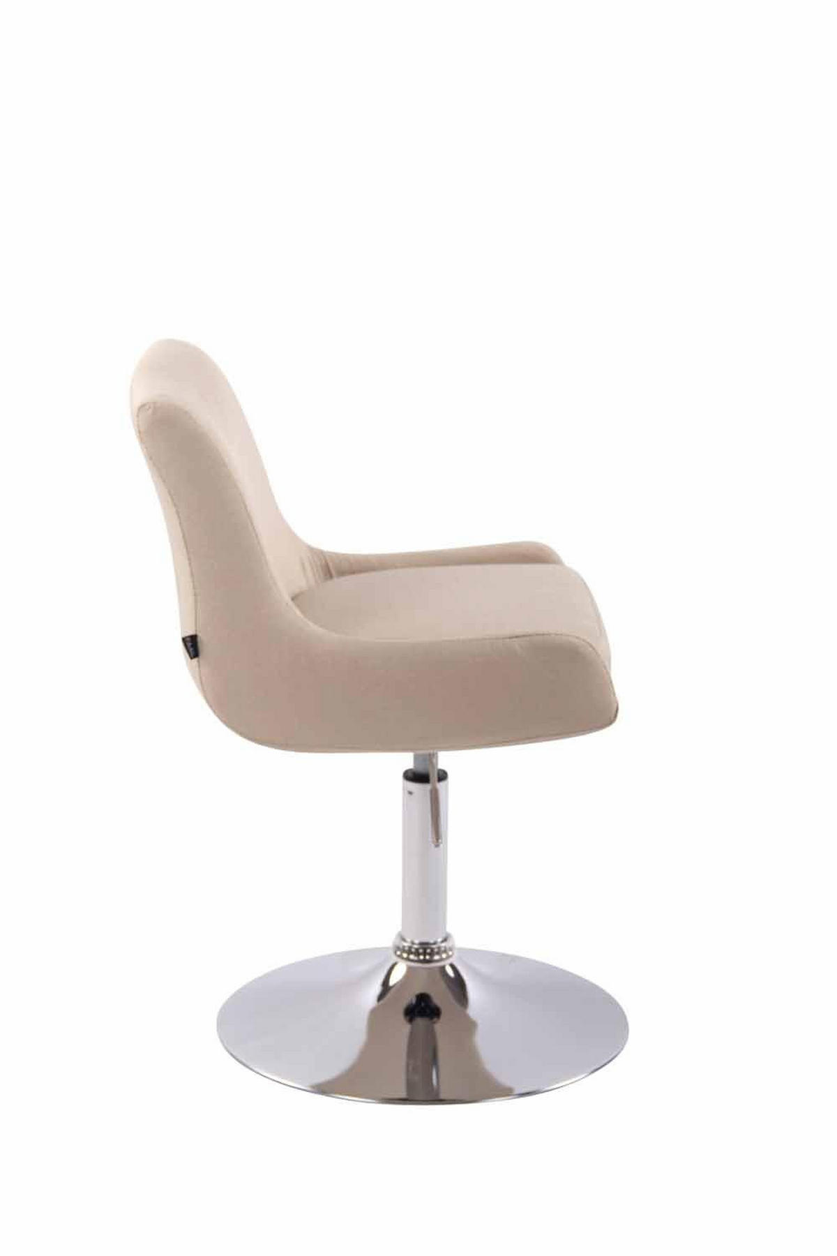 DREHSTUHL Stoff creme - Chromfarben/Creme, Textil/Metall (43/71/50cm) - CLP