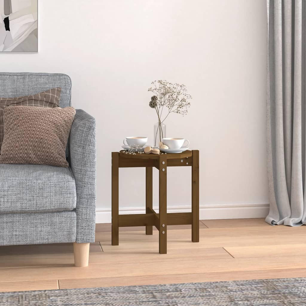 COUCHTISCH Honigbraun Ø 42,5x45 cm Massivholz Kiefer - Braun, Holz (42.5/42.5/45cm) - furnicato