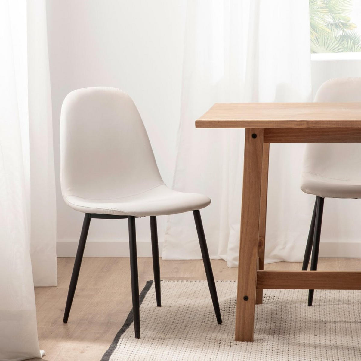 ESSZIMMERSTUHL Elia Beige 44 cm x 84 cm 4er-Set - Beige, Leder (44/84/52cm) - Klast Home