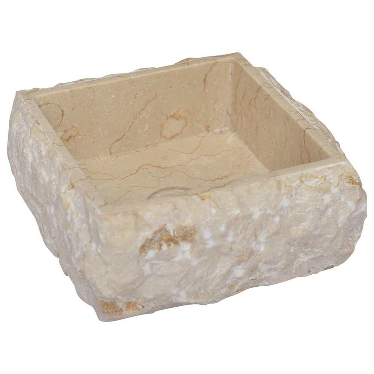 WASCHBECKEN Creme 30/30/13 Cm Marmor - Creme, Stein (30/13/30cm) - vidaXL