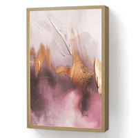 NÁSTĚNNÁ LAMPA S AKUMULÁTOREM Fialová - abstraktní - barva - zlatá 40x60 cm - světle fialová, kompozitní dřevo (40/60/8cm) - OnlyWow