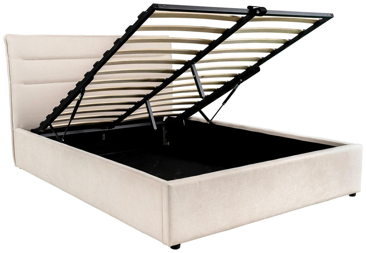 POLSTERBETT Sienna Beige ca. 160 / 200 cm - Beige, Holz - Based