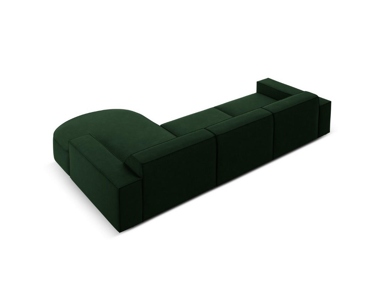 ECKSOFA rechts Jodie aus Samt flaschengrün 4 Sitzplätze - Dunkelgrün, Textil (166/284cm) - Micadoni