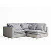 ECKSOFA Amalfi Hellgrau Webstoff - Hellgrau/Schwarz, Holz/Holzwerkstoff (238/222cm) - Maison de Reve