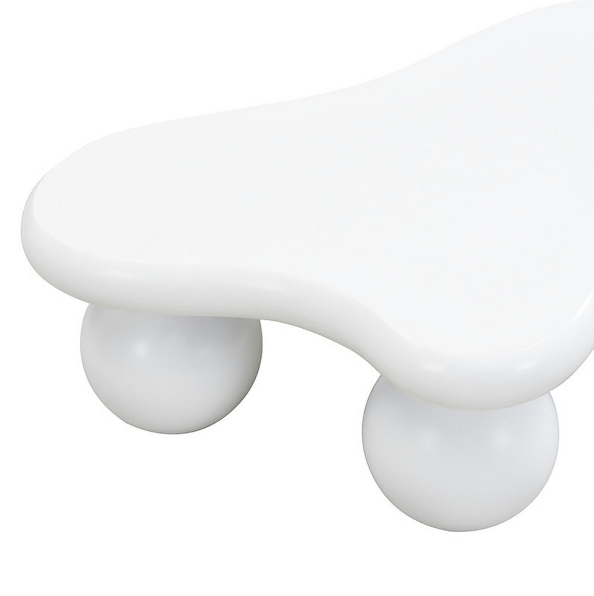 COUCHTISCH 95/62,5 cm in Wolkenform mit LED-Beleuchtung - Weiß, Holzwerkstoff (95/62.5/32cm) - BEAOK