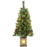 KÜNSTLICHER Weihnachtsbaum 120 cm Tannenbaum künstlich mit 100 LED 8 Modi - Grün, Kunststoff (120cm) - HOMCOM