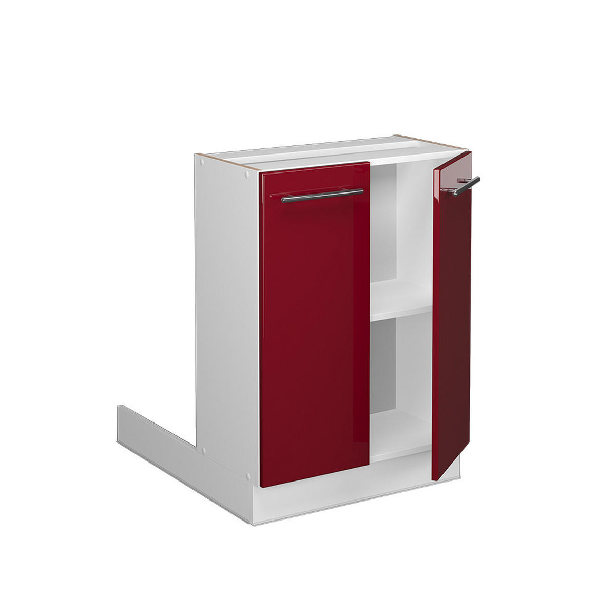 KÜCHENINSEL Fame-Line Bordeaux Hochglanz 60 cm ohne AP - Bordeaux/Weiß, Holzwerkstoff (60/82/30cm) - Vicco