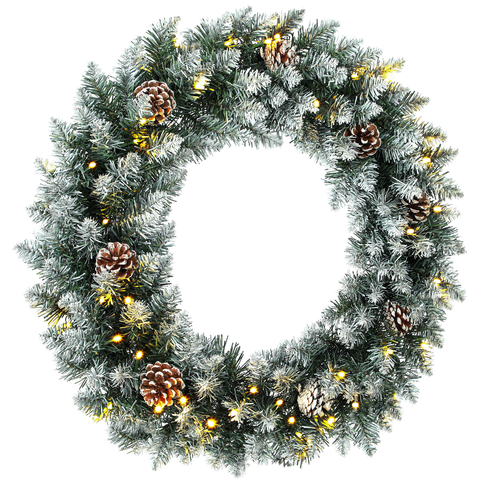 WEIHNACHTSKRANZ PVC Stahl Grün - Grün, Kunststoff (60/12/60cm) - HOMCOM
