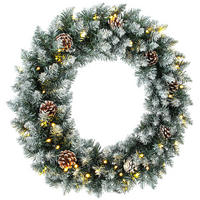 WEIHNACHTSKRANZ PVC Stahl Grün - Grün, Kunststoff (60/12/60cm) - HOMCOM