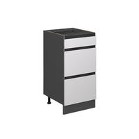 KÜCHENUNTERSCHRANK R-Line Weiß 40 cm J-Shape, mit Schubladen, ohne AP - Anthrazit/Weiß, Holzwerkstoff (40/81.6/46cm) - Vicco