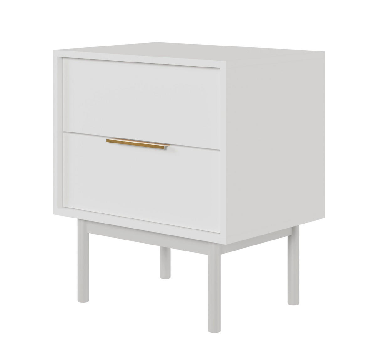 NACHTTISCH Viviaro Weiß 54 cm - Goldfarben/Weiß, Holz/Holzwerkstoff (54/61/39cm) - Selsey