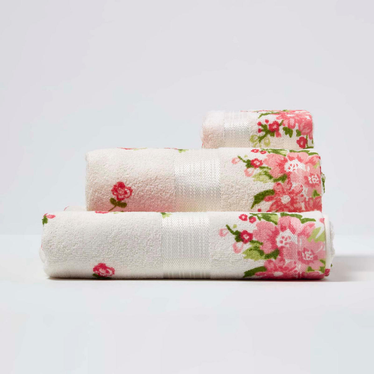 BADETUCH Blumen creme 100/150 cm - Creme, Textil (100/150cm) - Homescapes