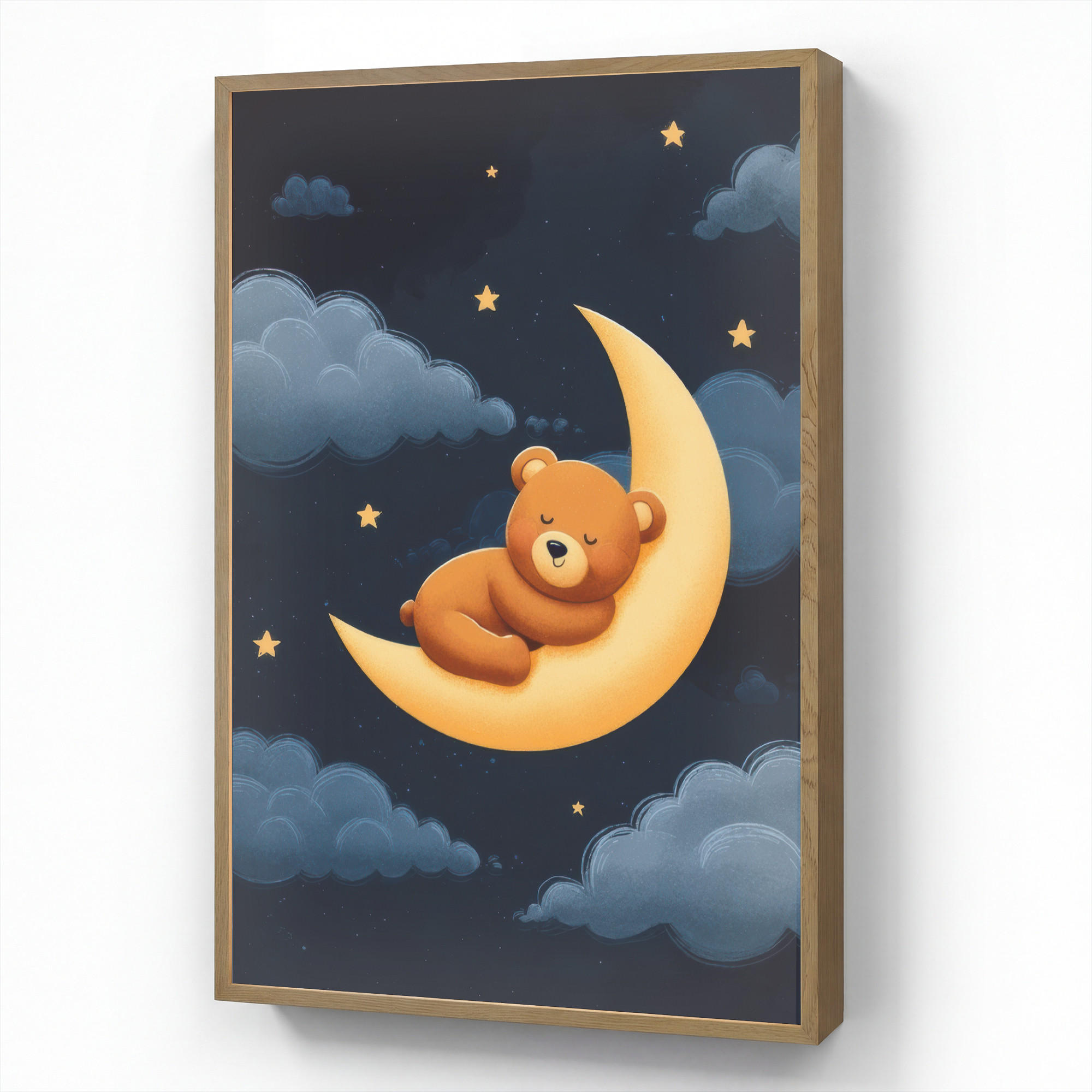 OnlyWow NOČNÁ LAMPA Medvedík - Mesiac - Mraky - Hviezdy 70x100 cm