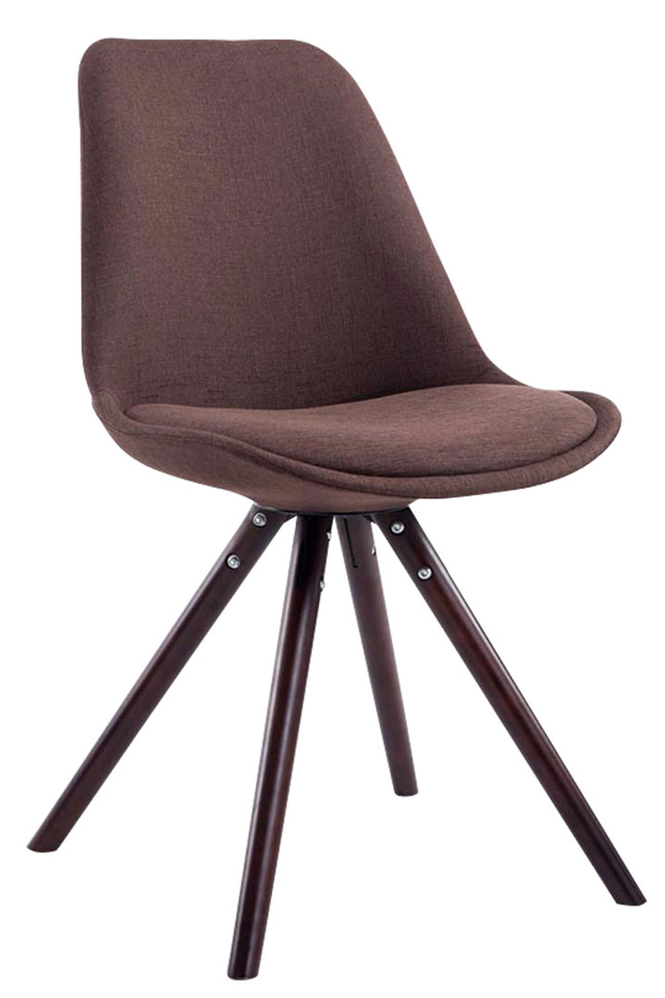 STUHL Stoff braun - Braun/Cappuccino, Holz/Textil (48/84/56cm) - CLP