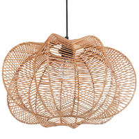 HÄNGELEUCHTE Naturfarben Kibi - Schwarz/Naturfarben, Kunststoff (44/44/131cm) - Beliani
