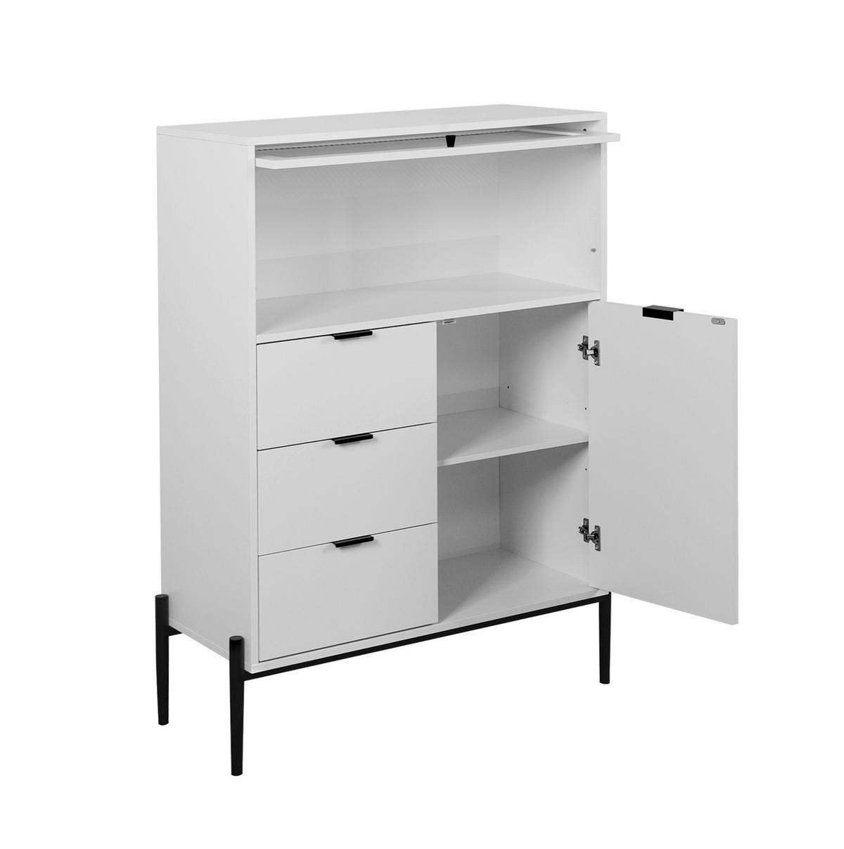AUFBEWAHRUNGSSCHRANK 85/40/120 cm, Weiß, mit verstellbaren Einlegeböden und geräumigen Schubladen, Weiß - Weiß, Holzwerkstoff (85/120/40cm) - Redom