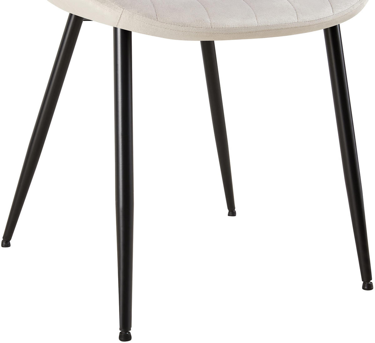 STUHL Samt hellgrau - Hellgrau/Schwarz, Textil/Metall (46/82/61cm) - CLP