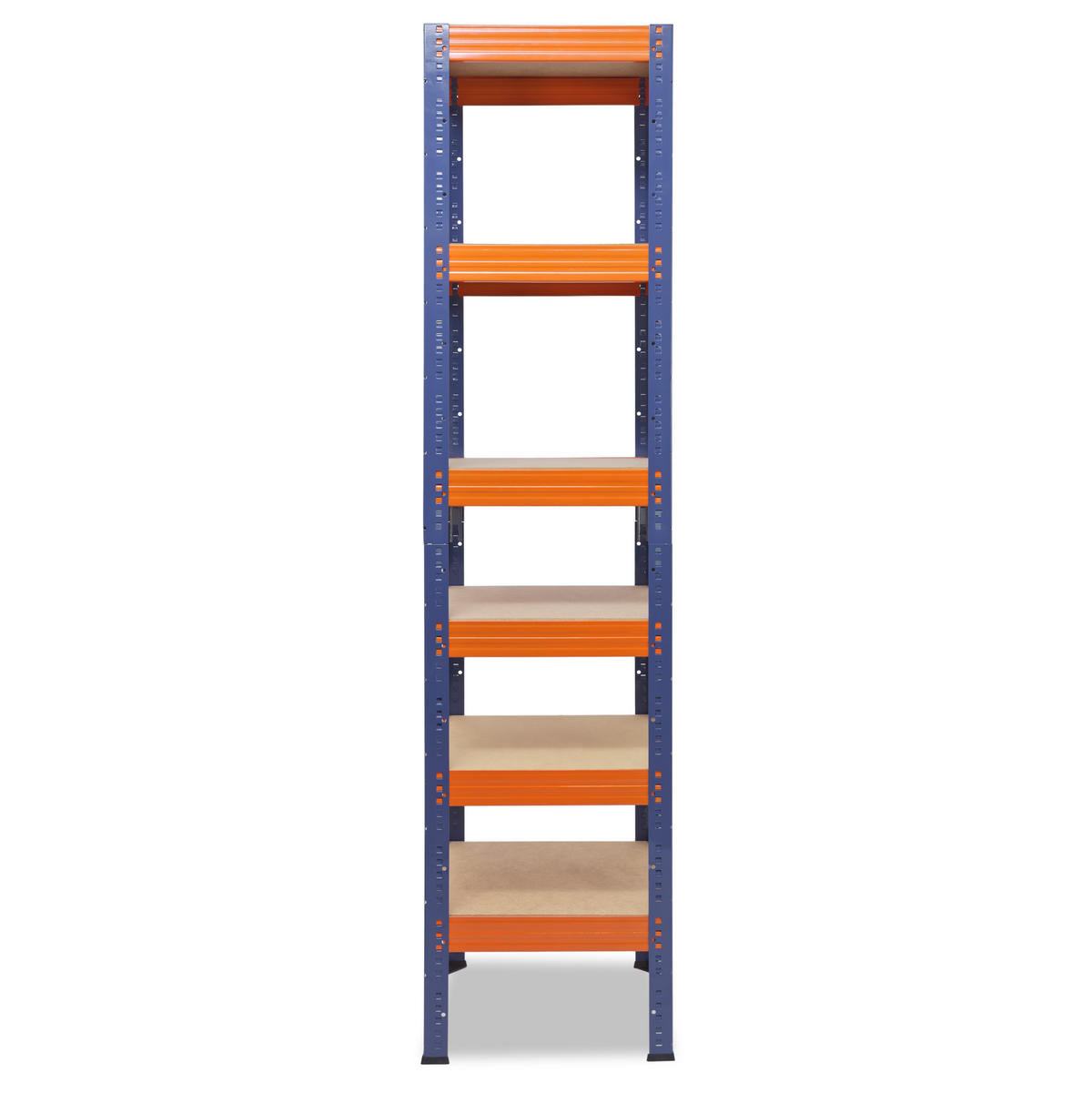 SCHWERLASTREGAL PRO 180x50x50 cm in blau-orange mit 6 Böden und 166 kg Traglast pro Boden - Multicolor, Metall (50/180/50cm) - shelfplaza